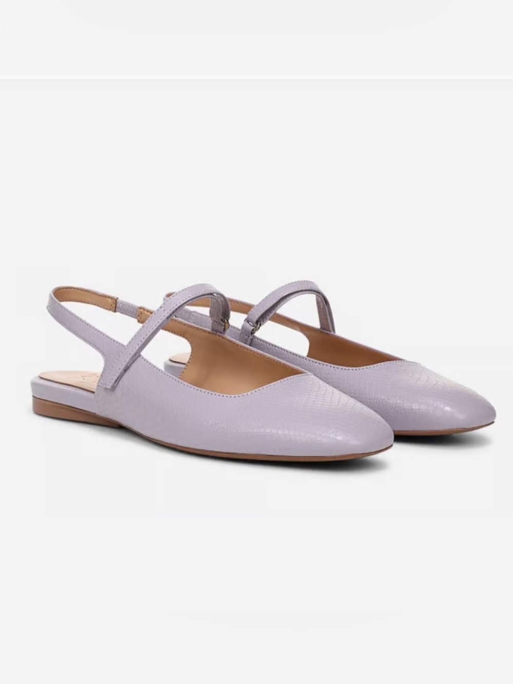 Naturalizer Wide Lilac Faux Leather Slingback Flats